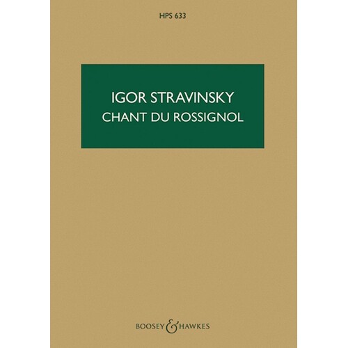Stravinsky - Chant Du Rossignol Study Score Book