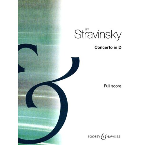 Concerto For String Orch In D Full Score Book