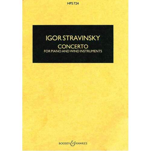 Stravinsky - Concerto Piano/Wind Study Score Book