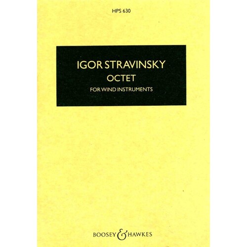 Stravinsky - Octet For Winds Study Score Book