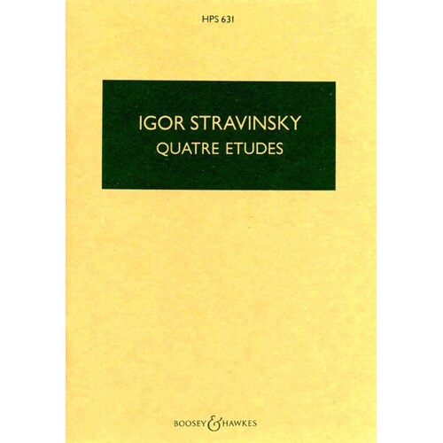 Stravinski - Quatre Etudes Study Score Book
