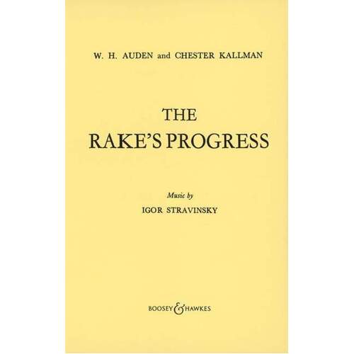 Stravinsky - The Rakes Progress Libretto (Softcover Book)