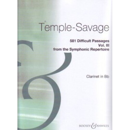 581 Difficult Passages Vol 3 Clarinet (Softcover Book)