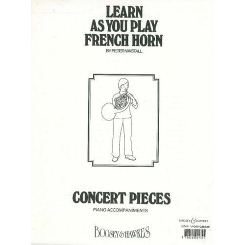 Learn As You Play Horn Concert Pieces Piano Accompaniment