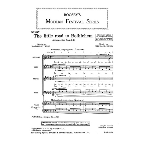 Little Road To Bethlehem SATB Book