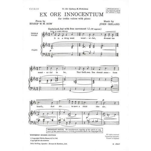 Ireland - Ex Ore Innocentium Treble Voices/Piano (Octavo) Book