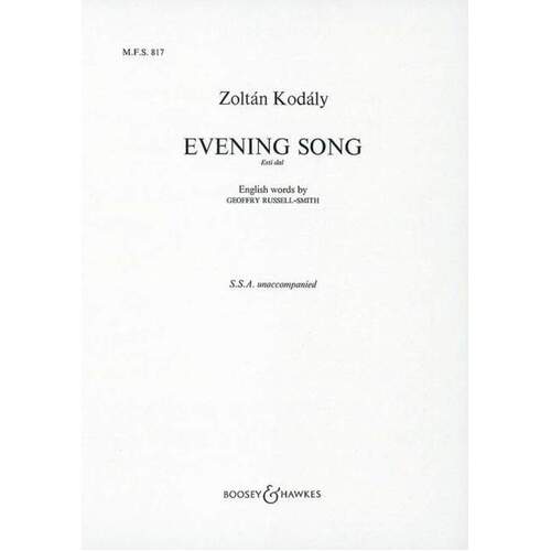 Kodaly - Evening Song/Esti Dal SSA A Cappella (Octavo) Book