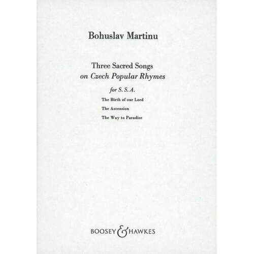 Martinu - 3 Sacred Songs On Czech Songs SSA/Violin (Octavo) Book