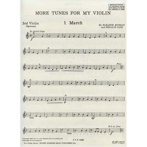 More Tunes For My Violin Violin2 Book