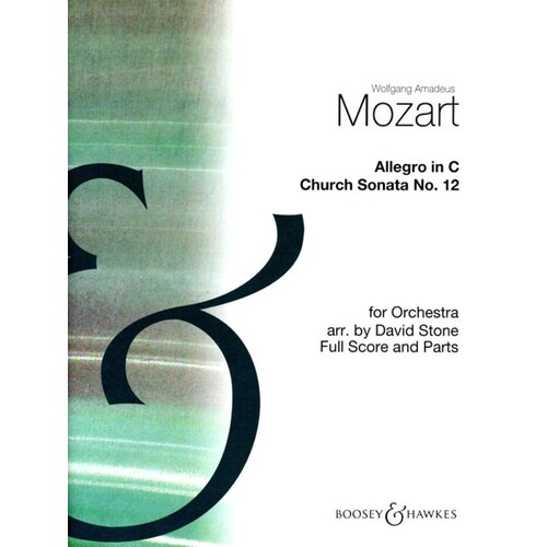 Mozart - Allegro In C Church Sonata No 12 Fo Score/Parts Book