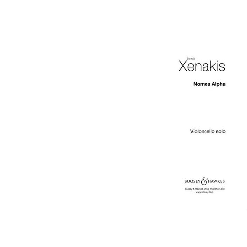 Xenakis - Nomos Alpha For Cello Solo (Softcover Book)