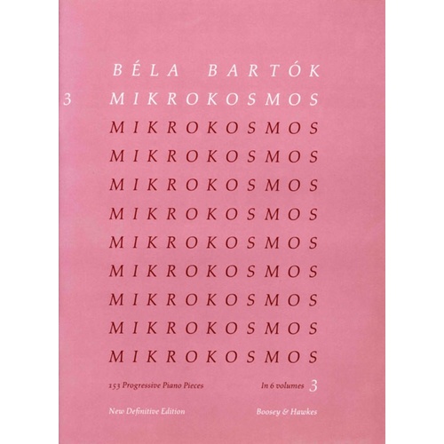 Mikrokosmos Vol 3 Pink Nos 67-96 Piano Book