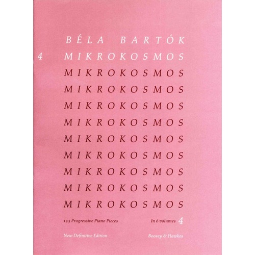 Mikrokosmos Vol 4 Pink Nos 97-121 Piano Book