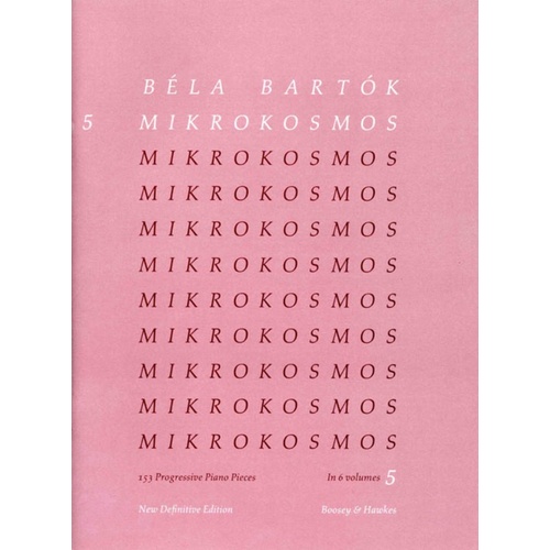 Mikrokosmos Vol 5 Pink Nos 122-139 Piano Book
