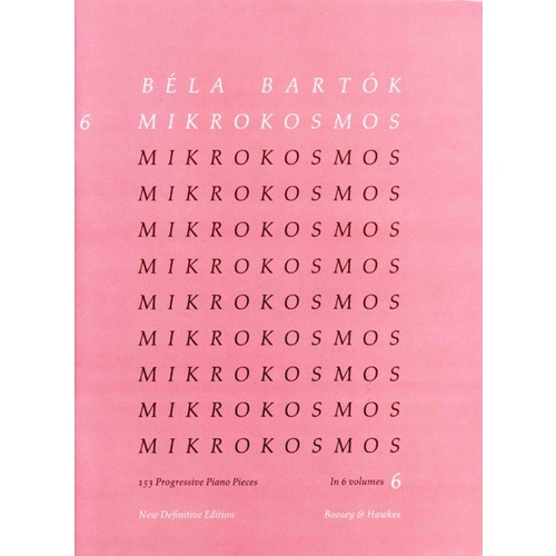 Mikrokosmos Vol 6 Pink Nos 140-153 Piano Book