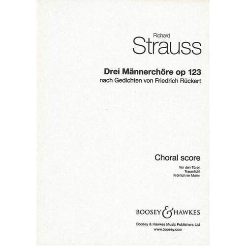 Strauss - Drei Mannerchore TTBB A Cappella (Softcover Book)