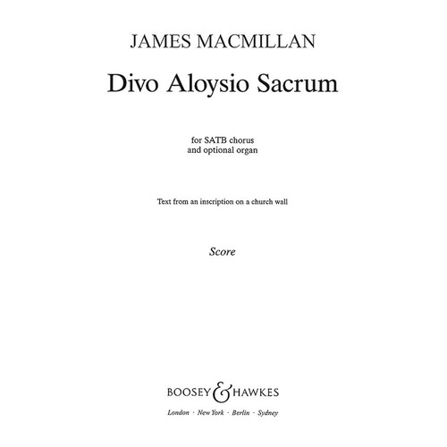 Divo Aloysio Sacr SATB