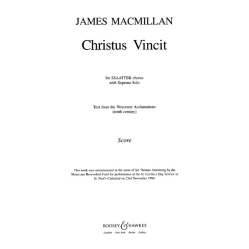 Christus Vincit Sop/SSAATTBB A Cappella Book