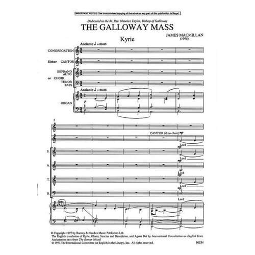 Macmillian - Galloway Mass SATB/Organ