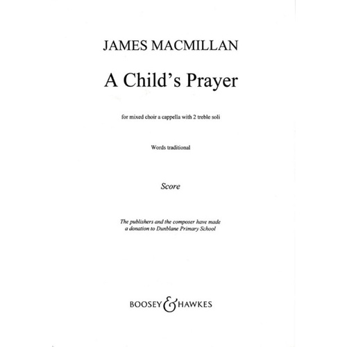 A Childs Prayer SATBb Book
