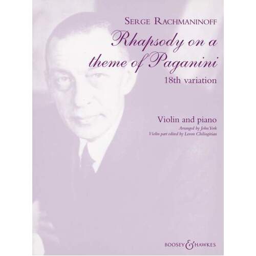 Rhapsody On A Theme Of Paganini Violin/Piano (Softcover Book)