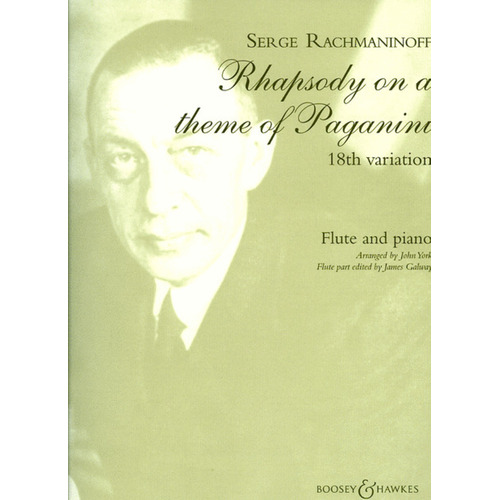 Rhapsody On A Theme Of Paganini Flute W/Piano Book