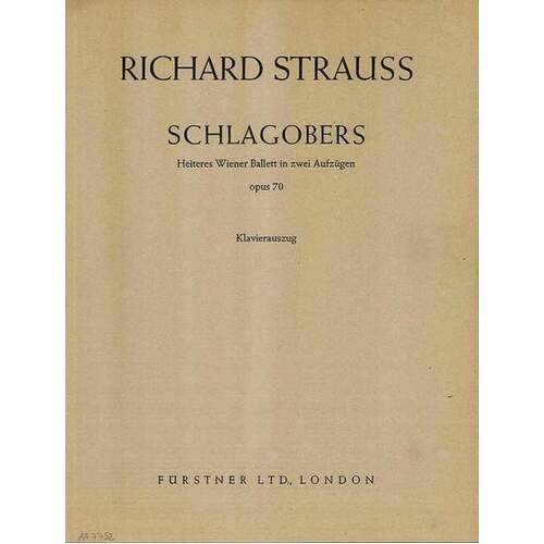 Schlagobers Op 70 Vocal Score Book