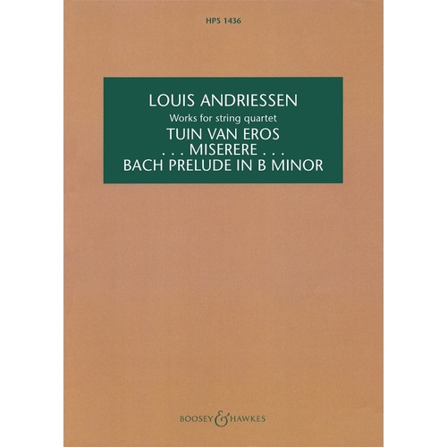 Works For String Quartet Study Score Book