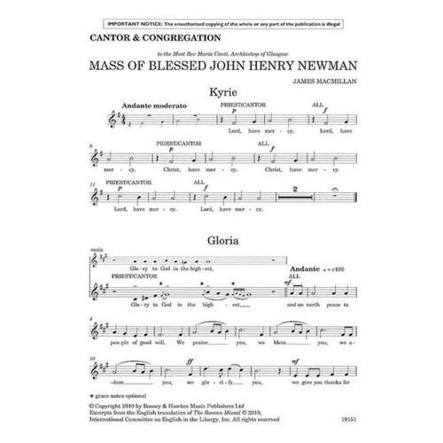 Mass Of Blessed John Henry Newman Choral Pack