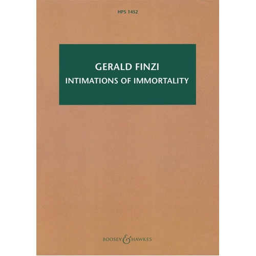 Intimations Of Immortality Study Score Hps 1452