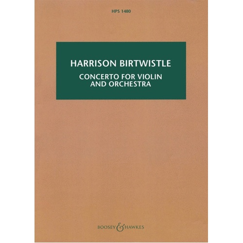 Concerto For Violin And Orchestra Study Score Book