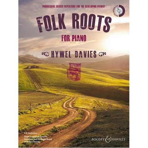 Folk Roots for Piano BK/CD by Hywel Davies - 30 Pages, Traditional British Folk-Tunes, Grade 1-3, Includes CD and Performance Notes