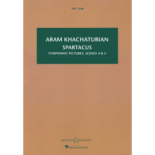 Spartacus Symphonic Pictures Scenes 4 And 5 Study Score Book