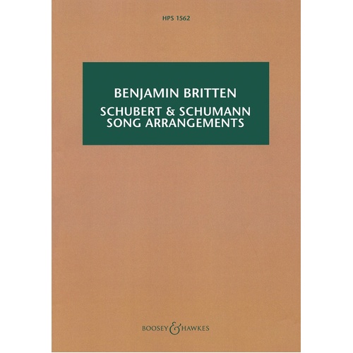 Schubert And Schumann Song Arrangements Study Score Book