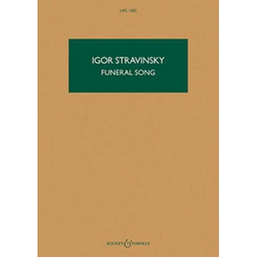Stravinsky - Funeral Song Op 5 Study Score Book