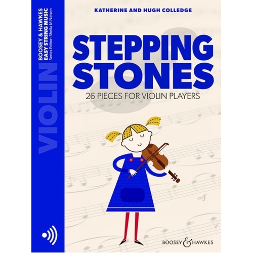Stepping Stones - Violin Book by Boosey & Hawkes, Easy String Music Series, 12 Pages, Beginner Repertoire, Composers Hugh & Katherine Colledge