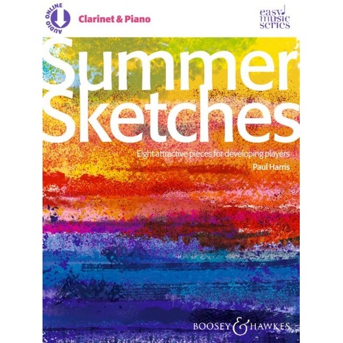 Harris Summer Sketches for Clarinet and Piano, Easy Music Series, 28 Pages, Boosey & Hawkes