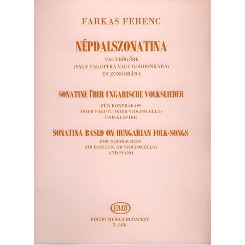 Sonatina bassoon/Piano Or Double Bass Or Vc Book