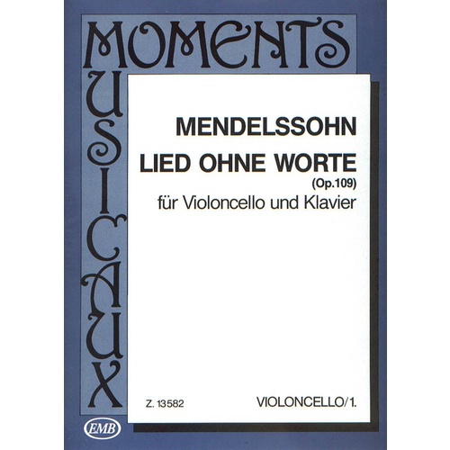 Songs Without Words Vlc Piano Op 109 Book