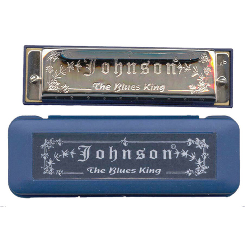 JOHNSON - Diatonic "Blues King" Harmonica, Key of A mouth organ, 10 hole