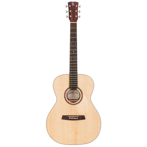 Kremona M15E Steel String Acoustic Guitar with LR Baggs Preamp and Case, Solid Spruce Top, Mahogany Body, Natural Satin Finish