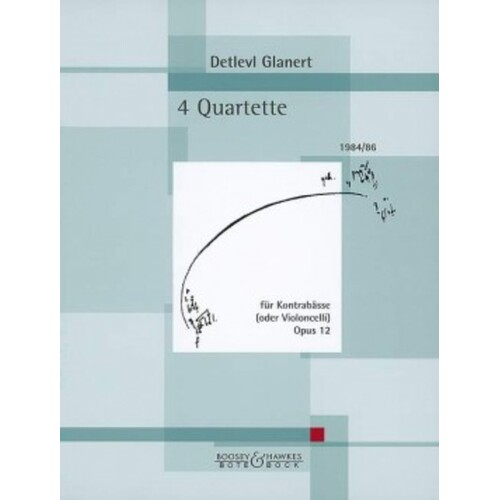 Glanert - 4 Quartette Op 12 For 4 Double Basses (Softcover Book/CD)