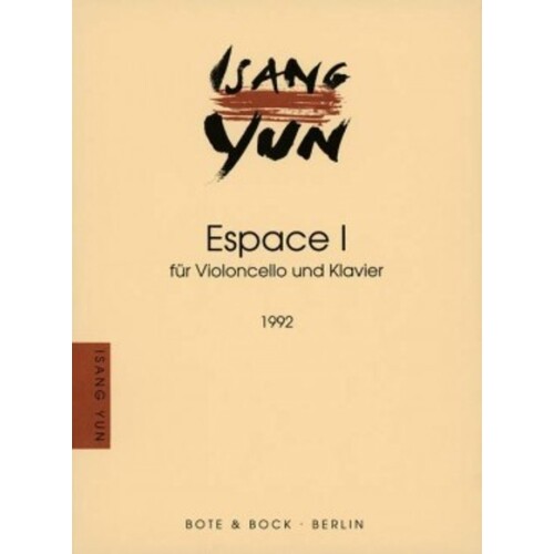 Yun - Espace 1 For Cello/Piano (Softcover Book)