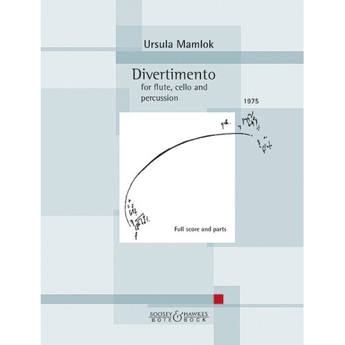 Mamlok - Divertimento For Flute/Cello/Percussion (Music Score/Parts) Book