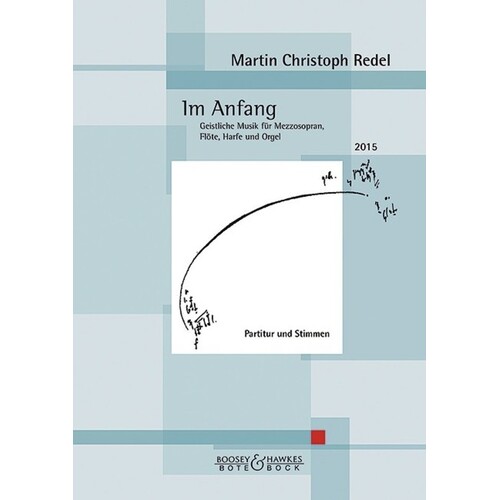 Redel - Im Anfang Mezzo/Flute/Harp/Organ Score/Parts Book