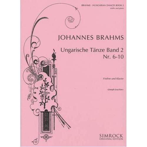 Hungarian Dances Vol 2 Violin And Piano Book