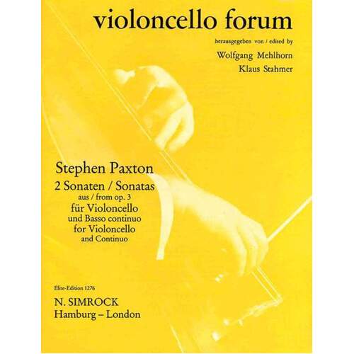 2 Sonatas Op 3 Cello And Basso Continuo Book