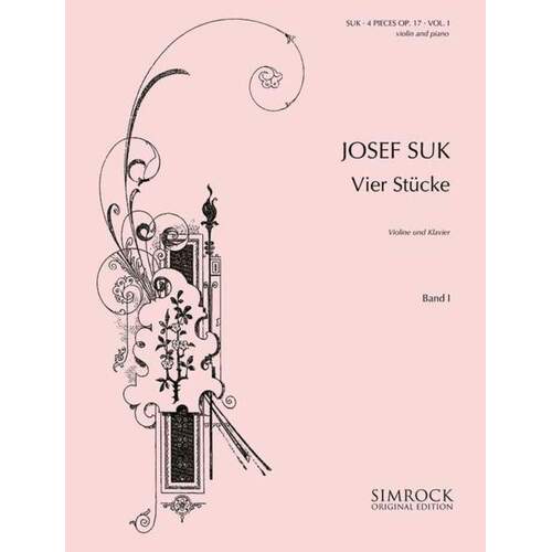 Suk - 4 Pieces Op 17 Vol 1 (Nos 1-2) Violin/Piano (Softcover Book)