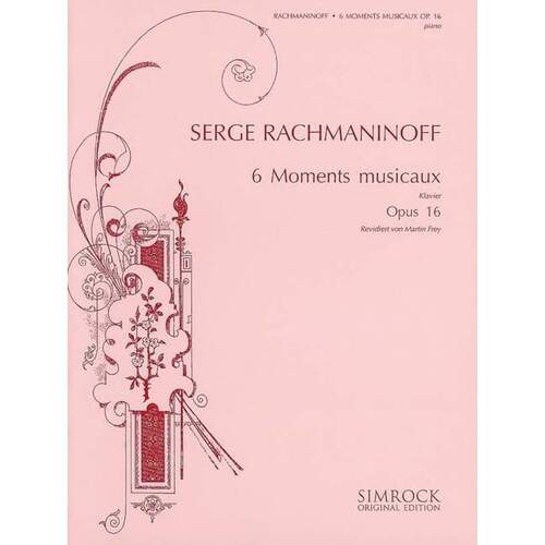 Rachmaninoff - 6 Moments Musicaux Op 16 Piano (Softcover Book)