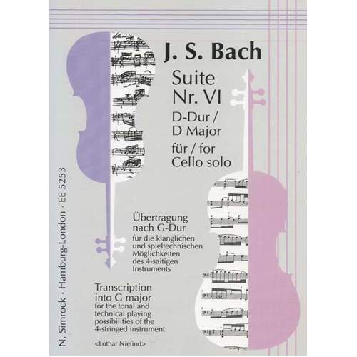 Suite #6 In D-Vc Cello Book